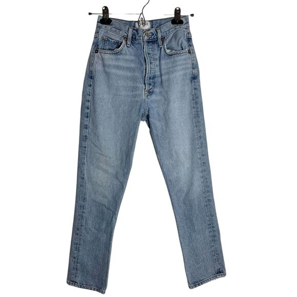 Agolde Riley High Rise Straight Crop Jean Light Wash Women's 24 Denim - Picture 1 of 9
